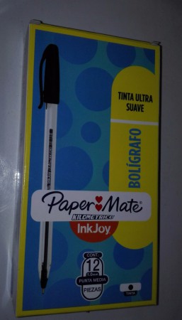 caja lapicero negro kilometrico ink joy, x 12 unidades.